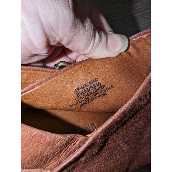 Lucky Brand Machiko Booties Womens 8.5 Brown Leather Distressed Stacked Heeled M - Picture 6 of 13